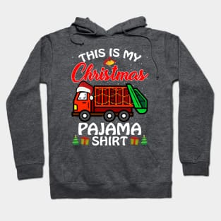 This is my Christmas Pajama Shirt Garbage Truck Hoodie